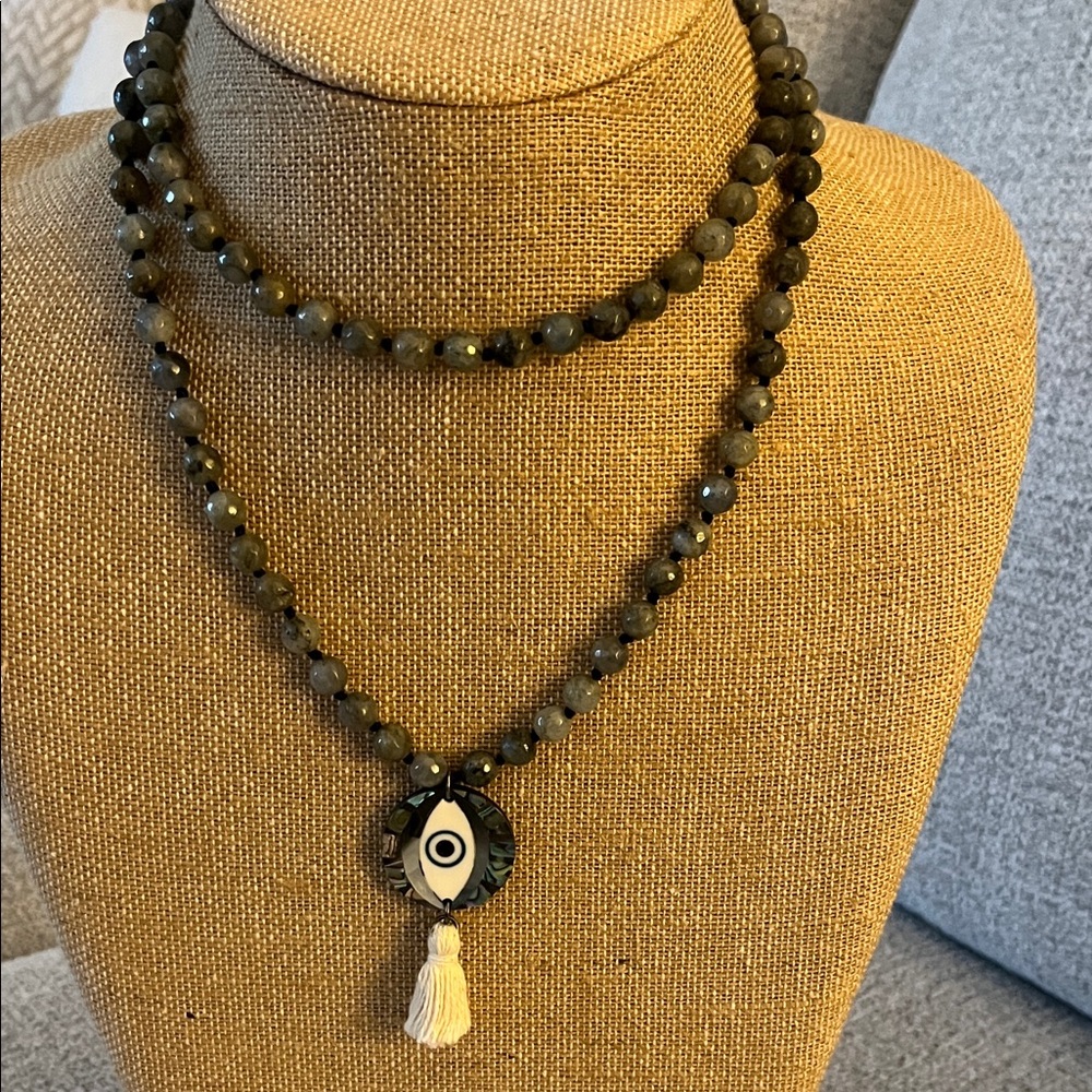 Evil Eye Beaded‎ Pendant with Tassel